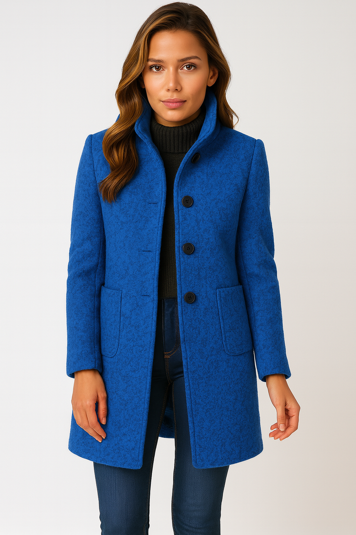 Sylvia™ | High Collar Jacket in Wool Blend