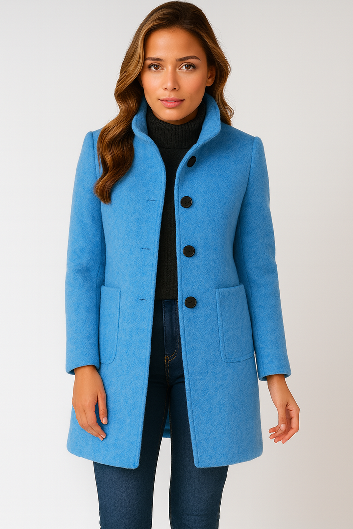 Sylvia™ | High Collar Jacket in Wool Blend